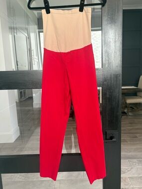 Motherhood Maternity Secret Fit Belly Dress Pants Work Pants - Red -Medium